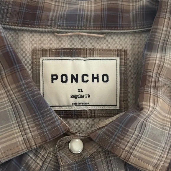 Blue & Brown Plaid Casual Button Down Shirt - Picture 2 of 7